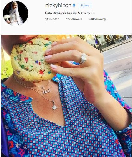 Insta-Shout out from Nicky Hilton wearing the adorable Cynthia Cobalt Floral Top