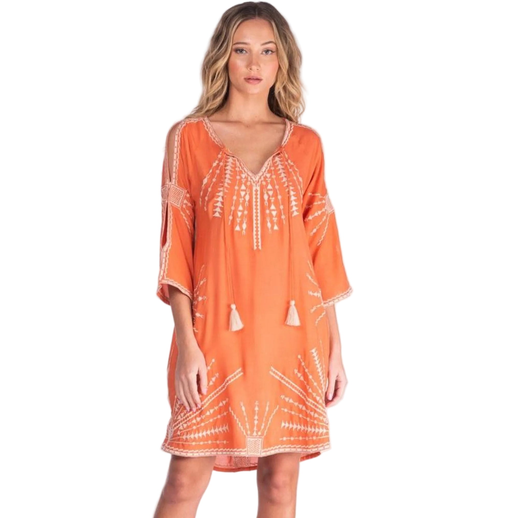 peach cotton dress Girls Peach Cotton Eyelet Maxi Dress