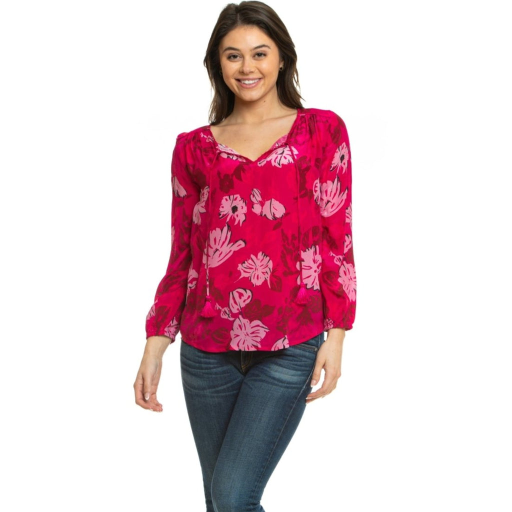 Silk Janessa Magenta Top tolani