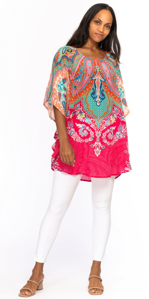 Silk Narissa Magenta Tunic Dress