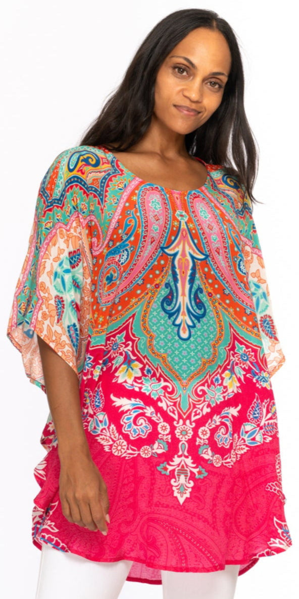 tolani silk tunic dress Silk Narissa Magenta Tunic