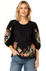 Uri Embroidered Top OBSIDIAN