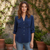 Mia Indigo Button Down Top